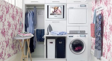 small laundry room storage solutions for corner room