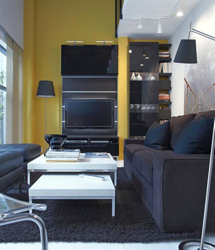 small living room ideas with black IKEA furniture