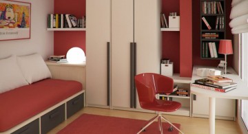 small sofa beds for small rooms in red and white