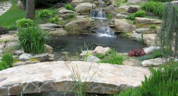 small waterfall landscaping designs with big rocks