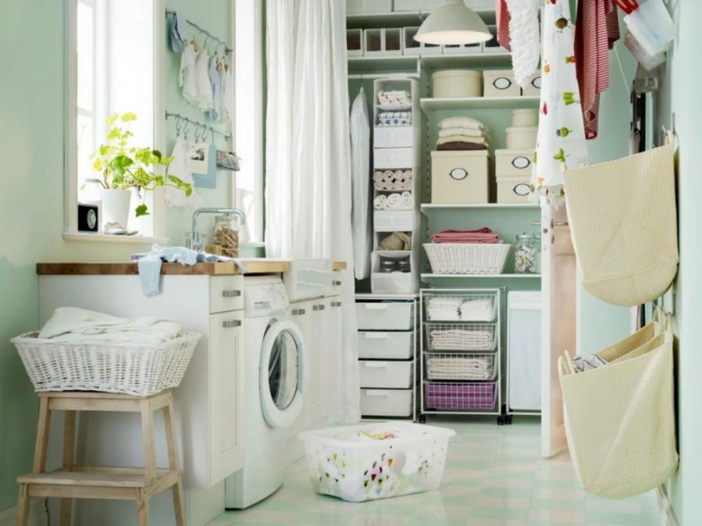 smart small laundry room storage solutions for new family