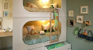 space saving built in cool bunk bed designs