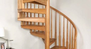 spiral wooden stairs