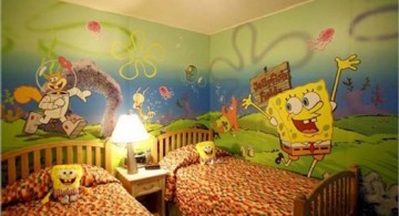 spongebob theme kids rooms paint ideas