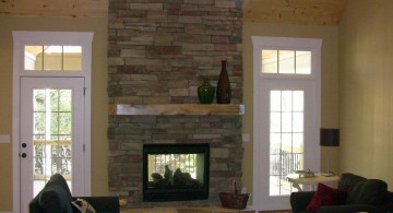 stack stone fireplaces for small space