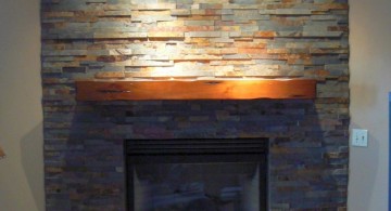 stack stone fireplaces with colorful rocks