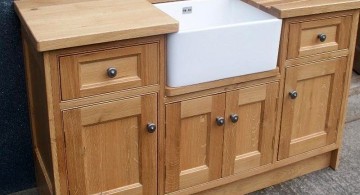 stand alone kitchen sink from pine wood