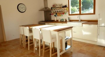 stand alone kitchen sink with kitchen island and seatings