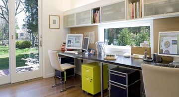 stylish home office outlooking the garden