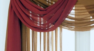 swag valance patterns in brown and red