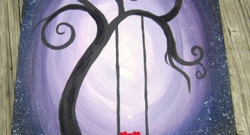 swing hearts simple painting ideas canvas