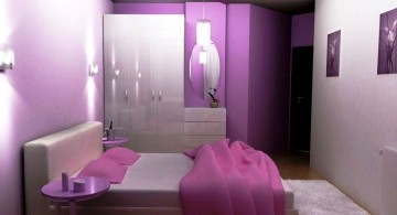 teenage girls room inspiration designs in purple for limited space