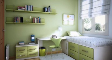 teenage rooms ideas in green with multipurpose bed