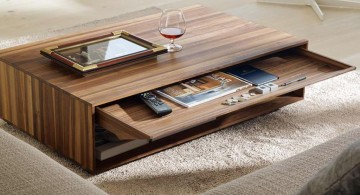 textured with slim drawer wood coffee table designs