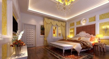 thickly layered tray ceiling bedroom