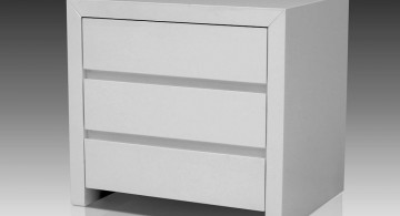 three shelved modern nightstands white