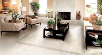 tile flooring ideas for living room in white and grey pattern