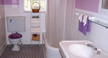 tiny bathroom design ideas with plush toilet cover