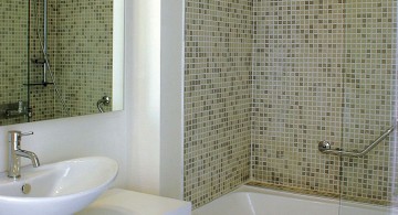 tiny bathroom design ideas with retro tiled design