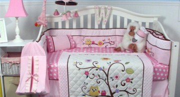 tree and birds cute baby girl bedding ideas