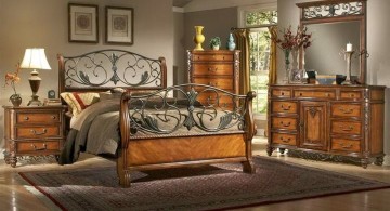 tuscan style bedroom furniture with skinny wire and green accent