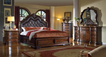 tuscan style bedroom furniture with tall and comfortable headboard