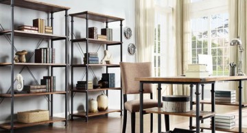 twin shelves vintage industrial bookcase designs