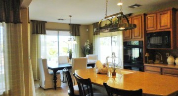 two in one mini pendant lights over kitchen island