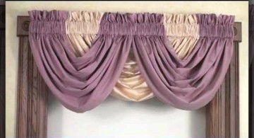 two swag valance patterns in purple