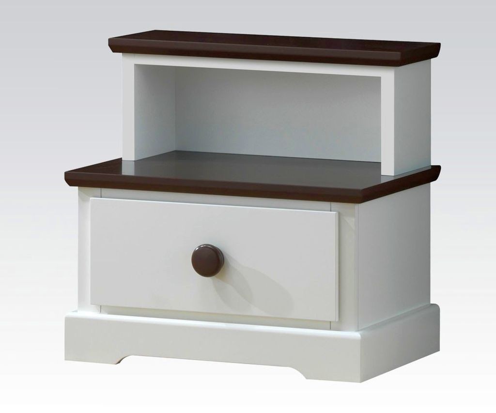 two tiered modern nightstands white