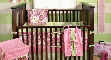 two toned green and pink baby room ideas