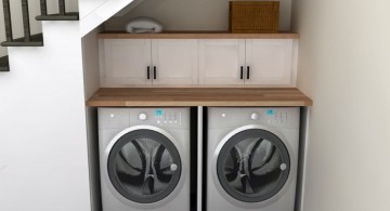 under the ladders small laundry room designs