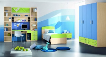 uneven shades of blue cool painting ideas for bedrooms