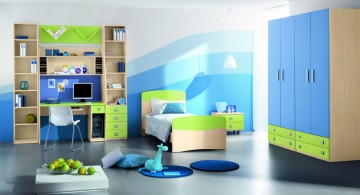 uneven shades of blue cool painting ideas for bedrooms