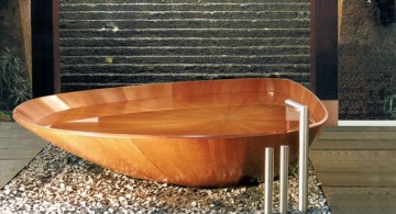 unique bath tub shape wooden bathroom designs