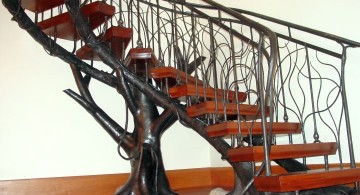 unique gothic style wooden staircase designs