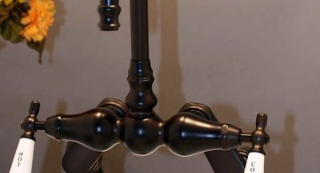 unique kitchen faucets in black and hot and cold handle