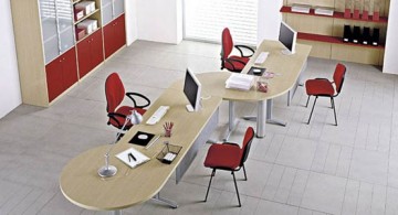 unique shaped desk for minimalist office furniture