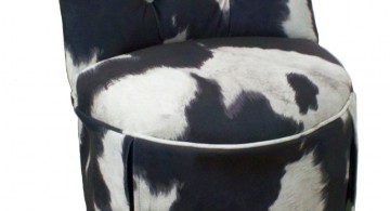 vanity chair with skirtin black and white cloud pattern