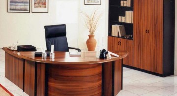 varnished sleek office desk