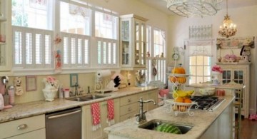 vintage and retro kitchen design with all white cabinets