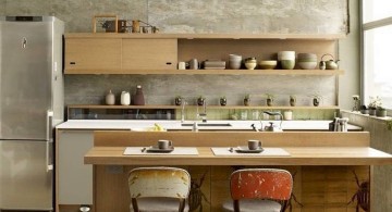 vintage and retro kitchen design with contemporary kitchen set