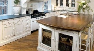 vintage and retro kitchen design with laminated kitchen island