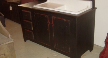 vintage freestanding kitchen sinks in dark wood