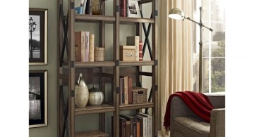 vintage industrial bookcase designs for apartment