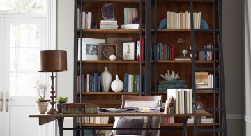 vintage industrial bookcase designs for small office