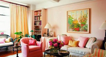 vintage living room ideas in soft pastel colors