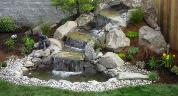 waterfall for limited space landscaping designs with big rocks