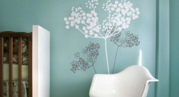 white tree on blue paint cool painting ideas for bedrooms