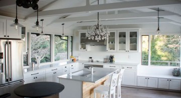 white vaulted ceilings for kitchens